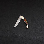 Damascus Folding Knife Handmade // 2754