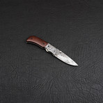 Damascus Folding Knife Handmade // 2755