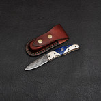 Damascus Folding Knife Handmade // 2757