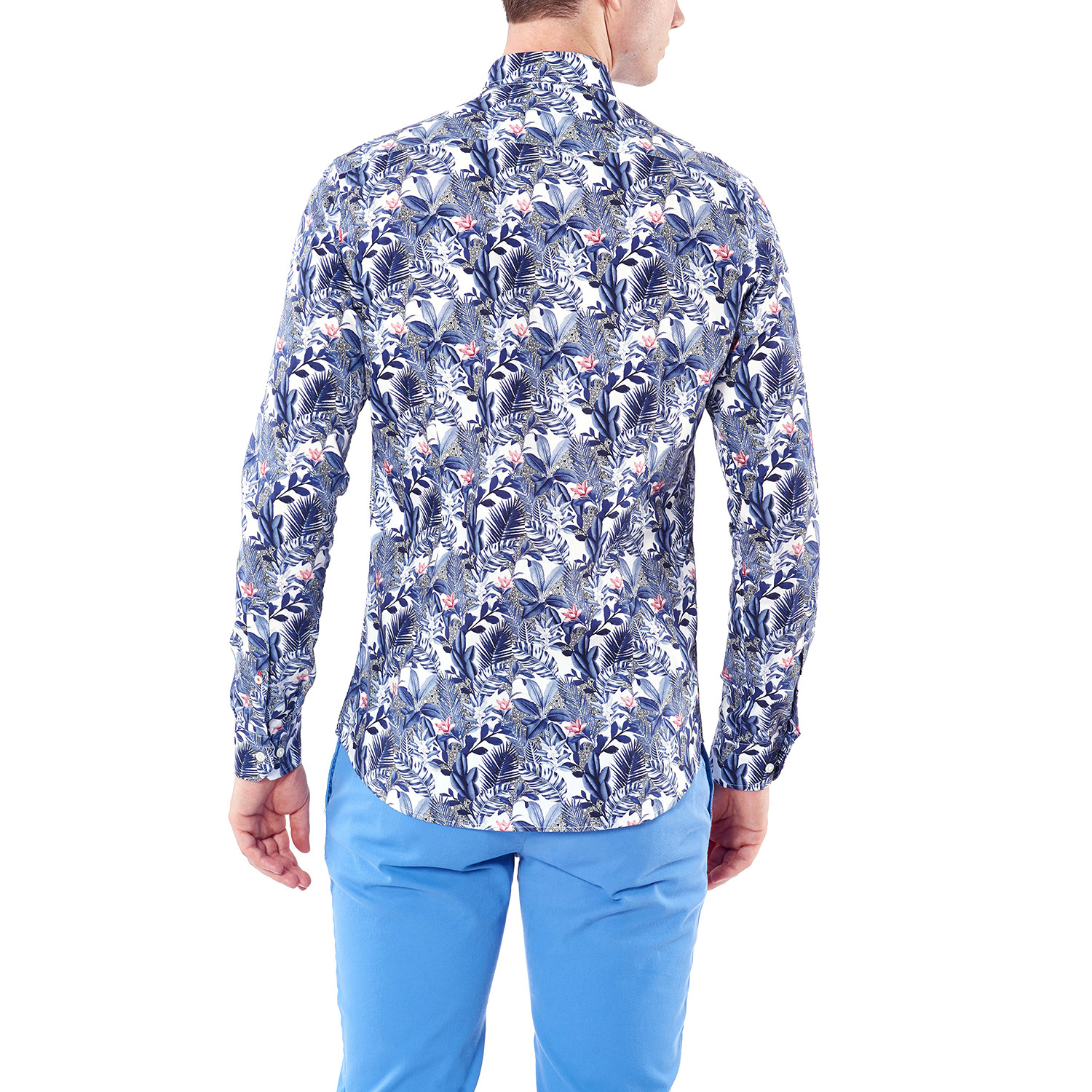 Floral Pattern Button-Up Shirt // White (S) - Dufy - Touch of Modern