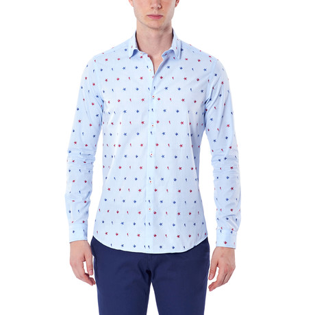 Marine Icon Button-Up Shirt // Red (XL)