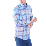 Big Plaid Button-Up Shirt // Blue (L)