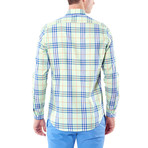 Big Plaid Button-Up Shirt // Green + Blue (S)