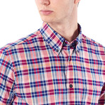 Plaid Button-Up Shirt // Red (XL)