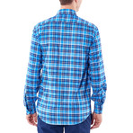 Plaid Button-Up Shirt // Blue (M)