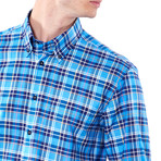 Plaid Button-Up Shirt // Blue (S)