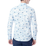 Ship Pattern Button-Up Shirt // Blue (S)