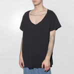 Oversize V-Neck Tee // Black (M)