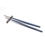 Titanium Chopsticks // 2 Pairs (Porcelain Blue)