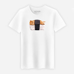 Sushi Cat T-Shirt // White (2X-Large)