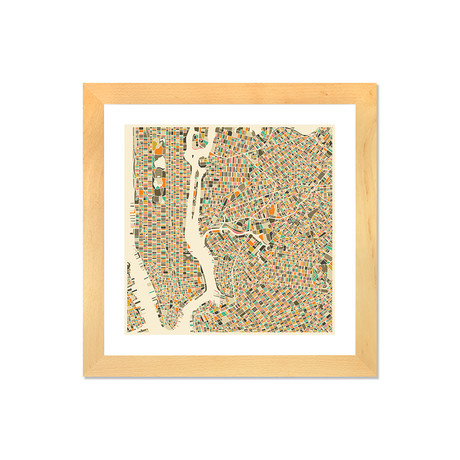 Abstract City Map of New York City // Jazzberry Blue (16"W x 16"H x 1"D)