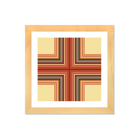 Mid Century Modern Art- Geometric Pattern Cross // 5by5collective (16"W x 16"H x 1"D)