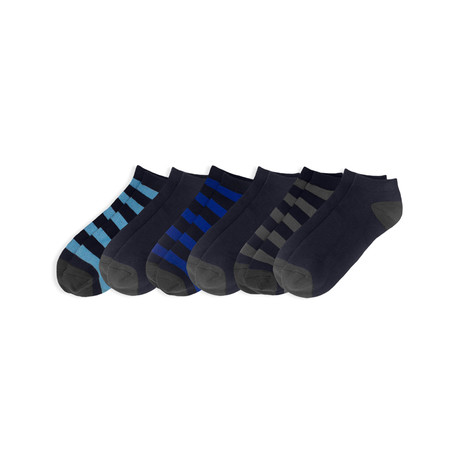 Low Cut SuperSoft Rugby Blues Socks // Pack of 6 // Multicolor