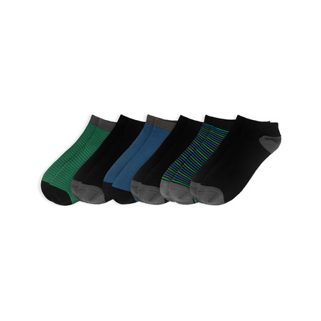 Low Cut SuperSoft Multi-Stripe Socks // Pack of 6 // Multicolor