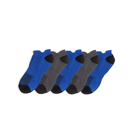 Low Cut Performance Socks // Pack of 5 // Black + Blue