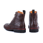 Goodyear Welted Wingtip Brogue lace Up Boots // Brown (US: 10)