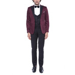 Wyatt 3-Piece Slim Fit Suit // Burgundy (Euro: 46)