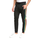 Side-Stripe Track Pants // Black (XL)
