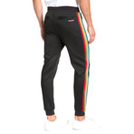 Side-Stripe Track Pants // Black (L)