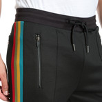 Side-Stripe Track Pants // Black (M)