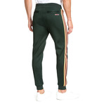 Side-Stripe Track Pants // Olive Green (M)