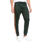 Side-Stripe Track Pants // Olive Green (XL)