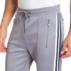 Side-Stripe Pants // Light Powder Blue + Gray (M)
