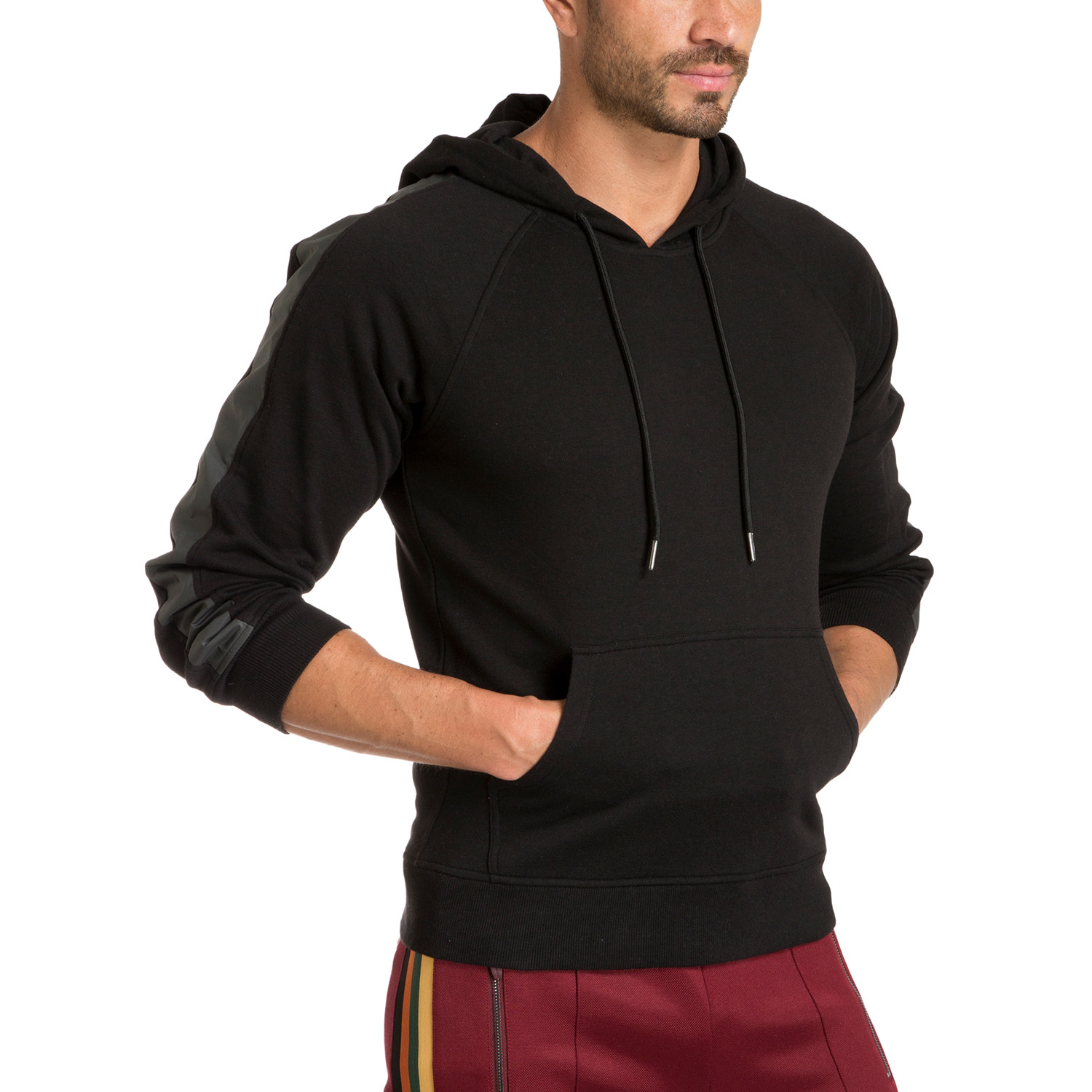 Hoodie + Reflective Side Stripe // Black (S) - Jared Lang - Touch of Modern