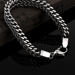 Stainless Steel Multi-Layering Snake Bracelet // Silver