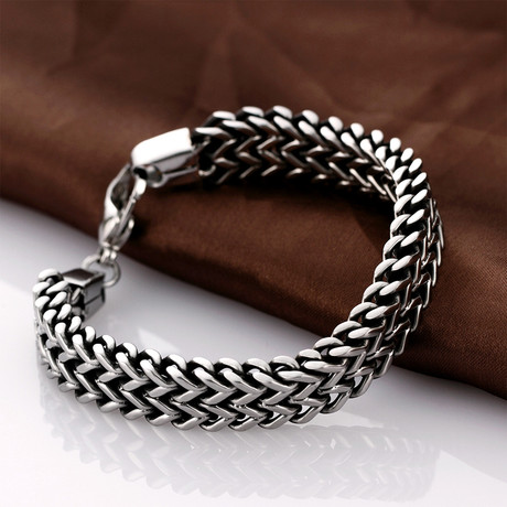 Stainless Steel Multi-Layering Snake Bracelet // Silver