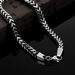 Stainless Steel Cobra Snake Wheat Chain Link Bracelet // Silver