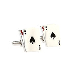 Duo Cards Cufflinks // Silver