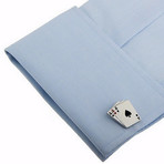 Triple Cards Cufflinks // Silver