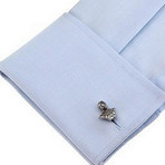 Spiderman Bust Cufflinks // Silver + Black