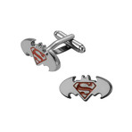 Batman-Superman Logo // Silver + Red