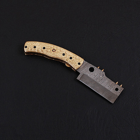 Damascus Liner Lock Folding Knife // 2660