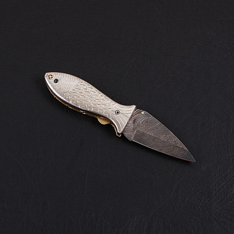 Handmade Damascus Karambit Folding Knife // 2674