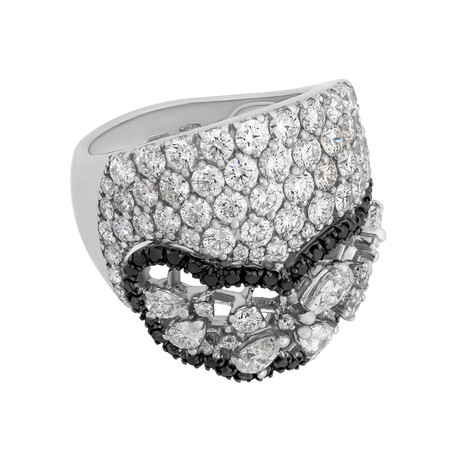 Stefan Hafner 18k White Gold Diamond + Black Diamond Ring I // Ring Size: 6.5