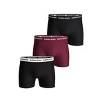 Solid Seasonal Boxer Briefs // Pack of 3 // Black + Burgundy (XL)