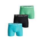 Solid Seasonal Boxer Briefs // Pack of 3 // Black + Mint + Turquoise (XL)