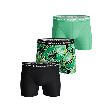 LA Garden Boxer Briefs // Pack of 3 // Green + Black (S)