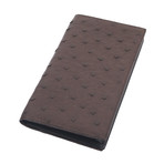Ostrich Bi-Fold Wallet // Brown