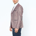C7853 Blazer // Burgundy + Gray (S)