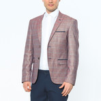C7853 Blazer // Burgundy + Gray (S)