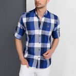 Joshua Plaid Button-Up Shirt // Dark Blue + Blue (3X-Large)