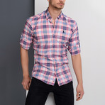 G663 Plaid Button-Up Shirt // Pink (L)