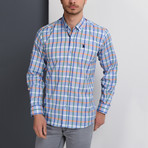Cody Grid Button-Up Shirt // Blue + Green (Large)