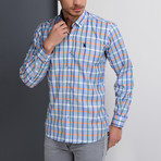 Cody Grid Button-Up Shirt // Blue + Green (Medium)
