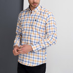 Isaac Button-Up Shirt // White + Yellow (Medium)