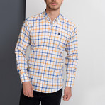 Isaac Button-Up Shirt // White + Yellow (Medium)
